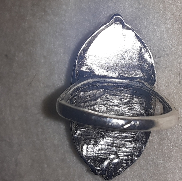 vintage oval-shaped costume ring sparkling white stone size 5 - Picture 4 of 6